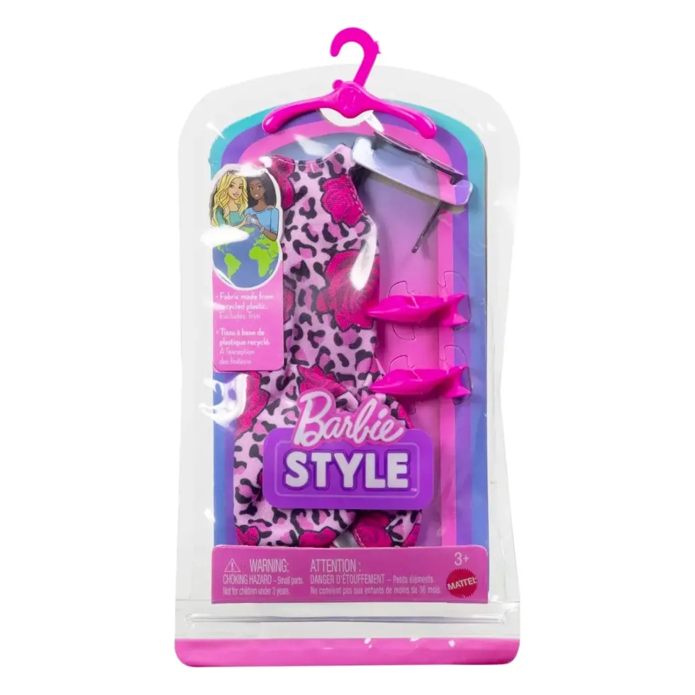 Barbie Style nuken ruusu mekko ja pinkit korkokengät