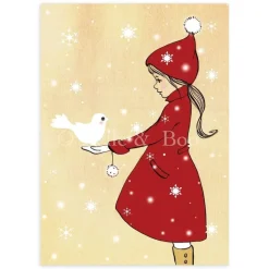 Belle & Boo Tyttö ja lintu kortti