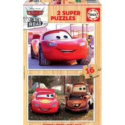 Disney Cars autot palapeli 2 x 16 palaa