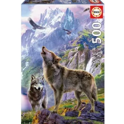 Educa Wolves In The Rocks palapeli - 500 palaa