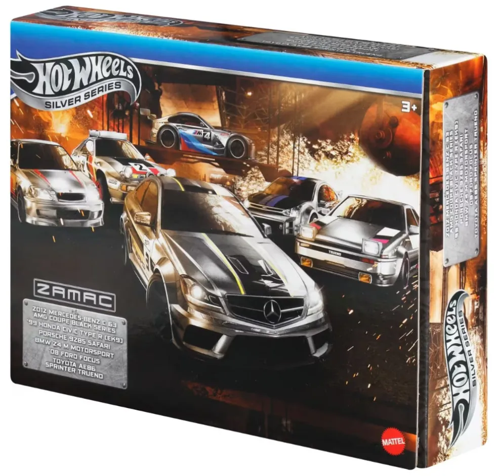 Hot Wheels Silver Series ZAMAC 1/64 - 6kpl keräilypakkaus