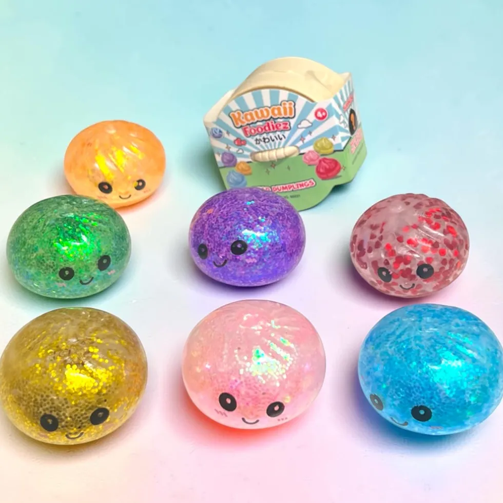 Kawaii Squishy Dumpling Glitter Beads Edition 5,5cm yllätys fidget