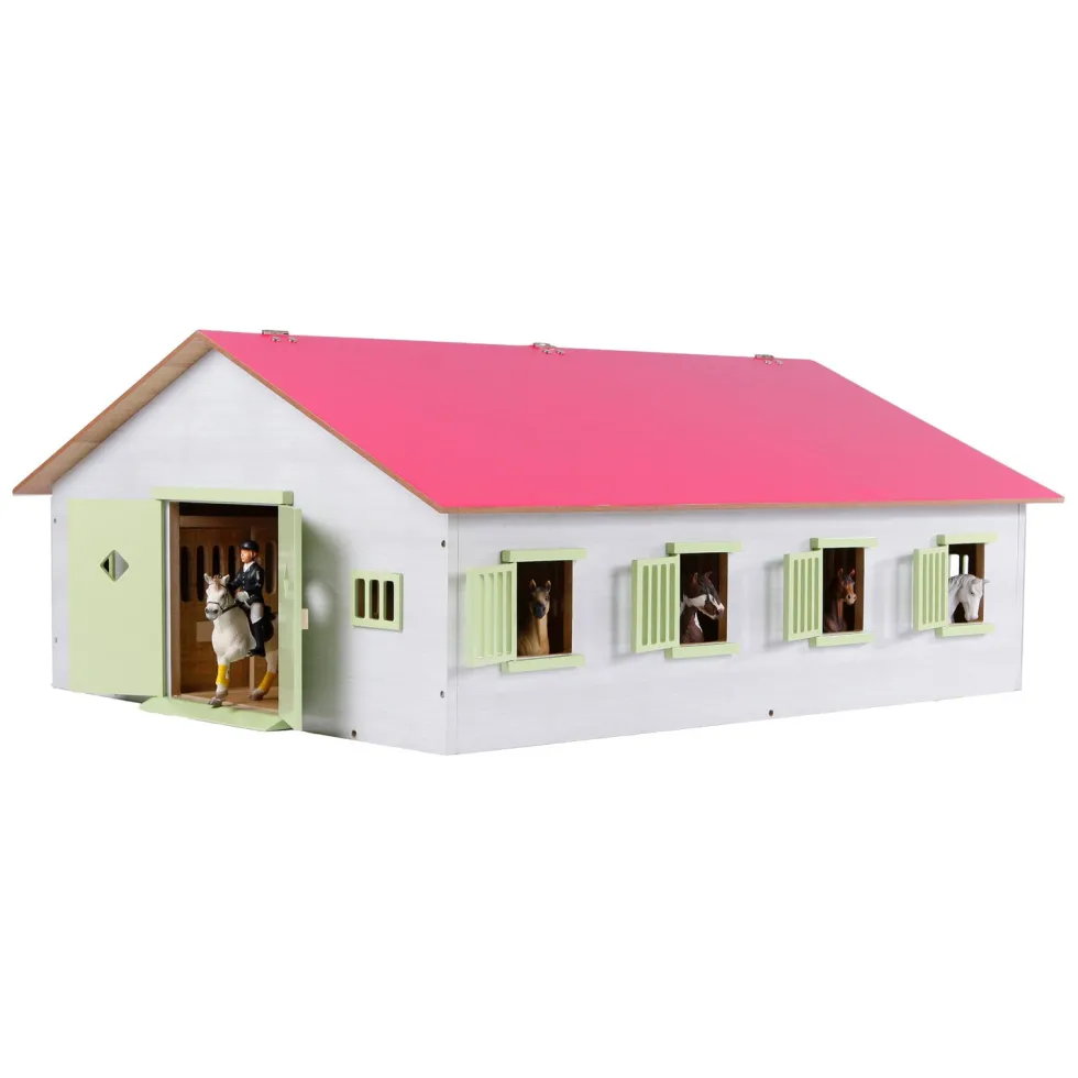 Kids Globe Hevostalli 1:24 (sopii Schleich hevosille), Huom! pakkauksessa kulumaa!