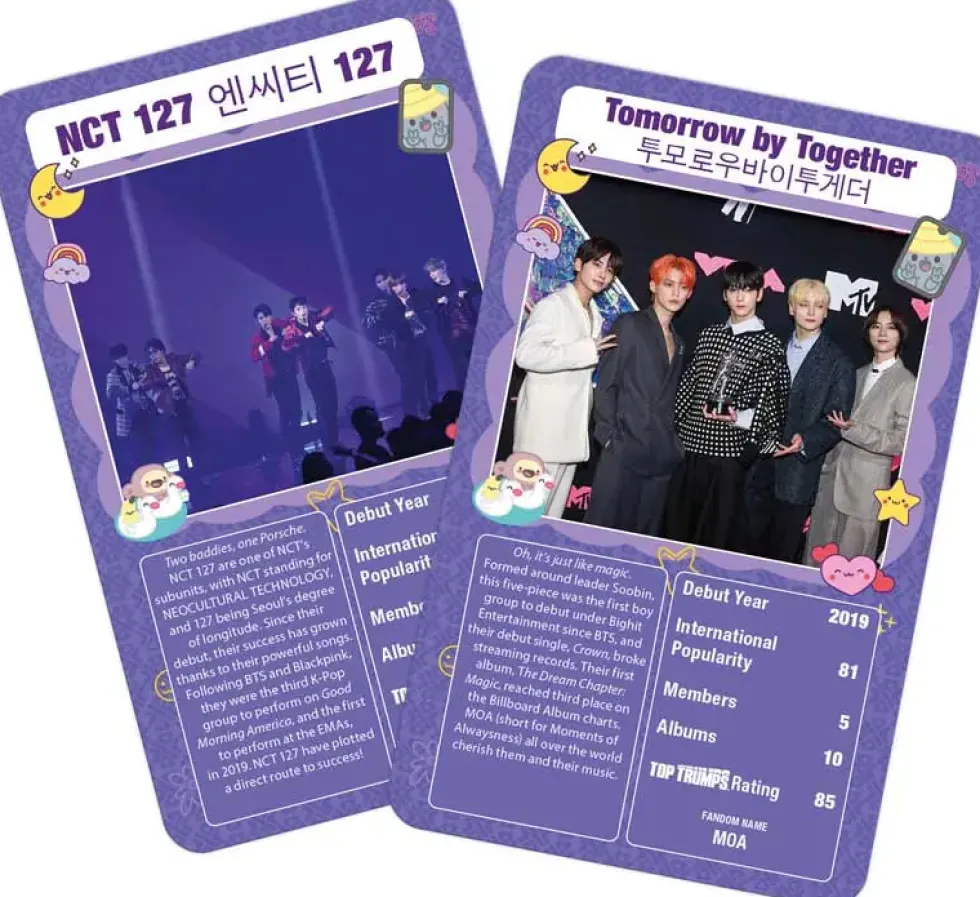 K-Pop Top Trumps Specials pelikortit