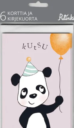 Kutsukortit juhliin - Panda 6kpl
