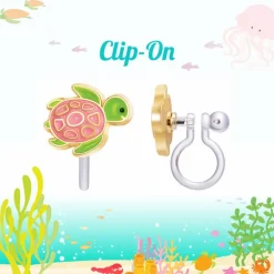 Lasten korvakorut Clip On - Kilpikonna