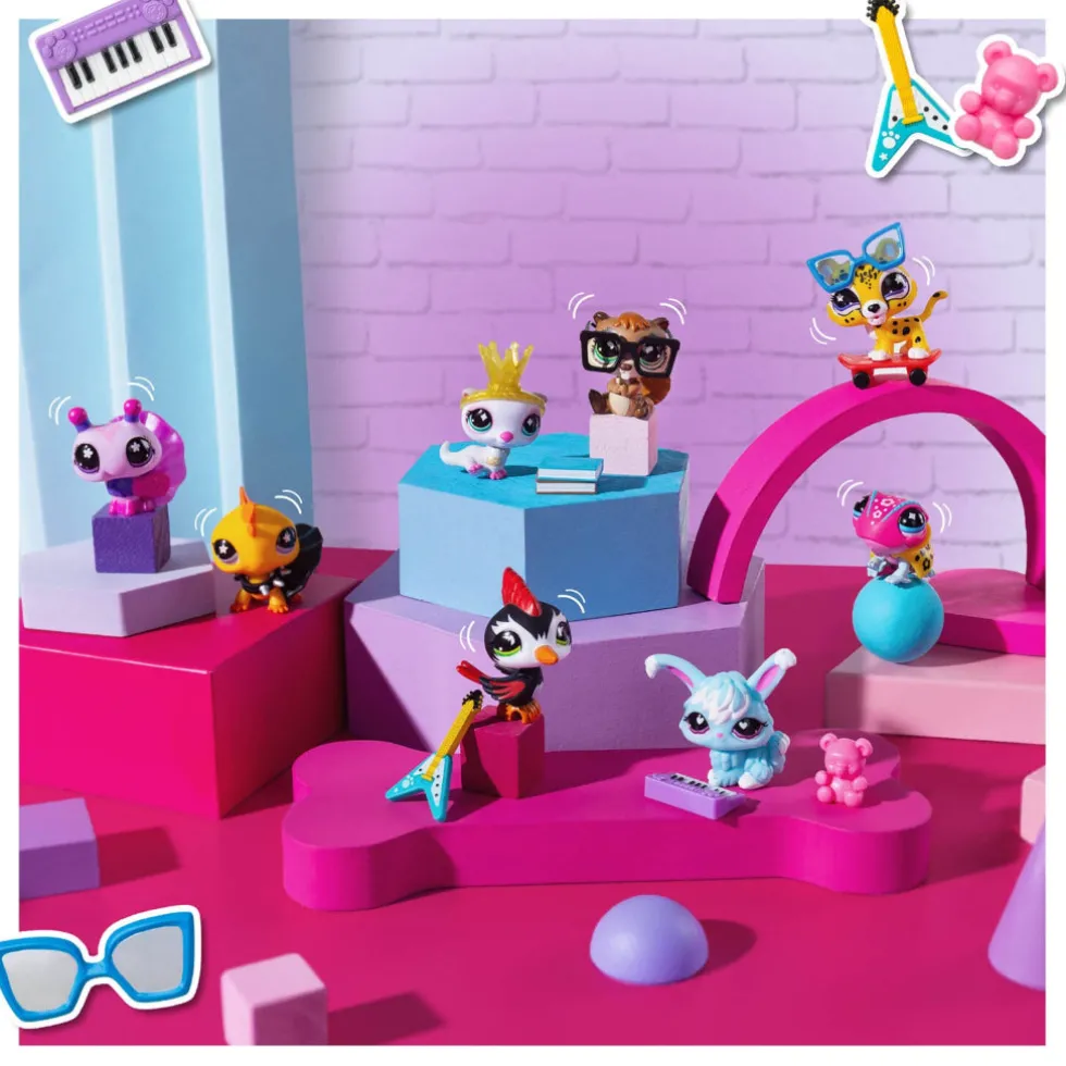 Littlest Pet Shop G7 S5 Chill & Chase Pet Pair, Kameleontti #415 ja Leopardi #416