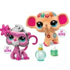 Littlest Pet Shop G7 S4 Pet pair, Norsu #243 ja Paviaani #244