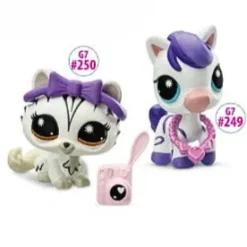 Littlest Pet Shop G7 S4 Pet pair, Seepra #249 ja Kissa #250