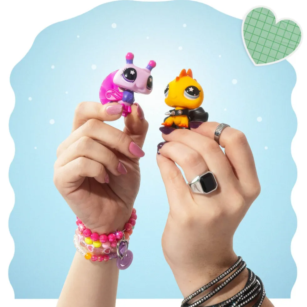Littlest Pet Shop G7 S5 Sugar & Spikes Pet Pair, Ampiainen #413 ja Iguaani #414