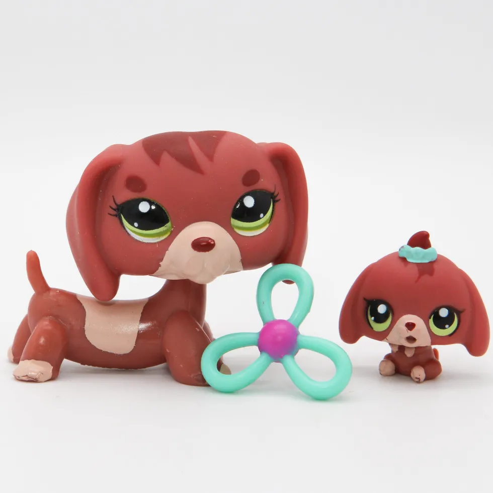 Littlest Petshop Mäyräkoira #3601 ja vauva #3602