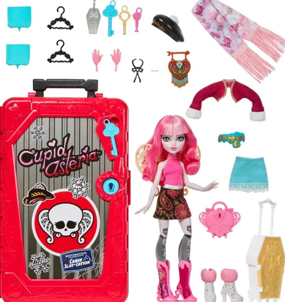 Monster High Boo Skulltimate Secrets Cabin Slay-Cation Cupid Asteria -nukke