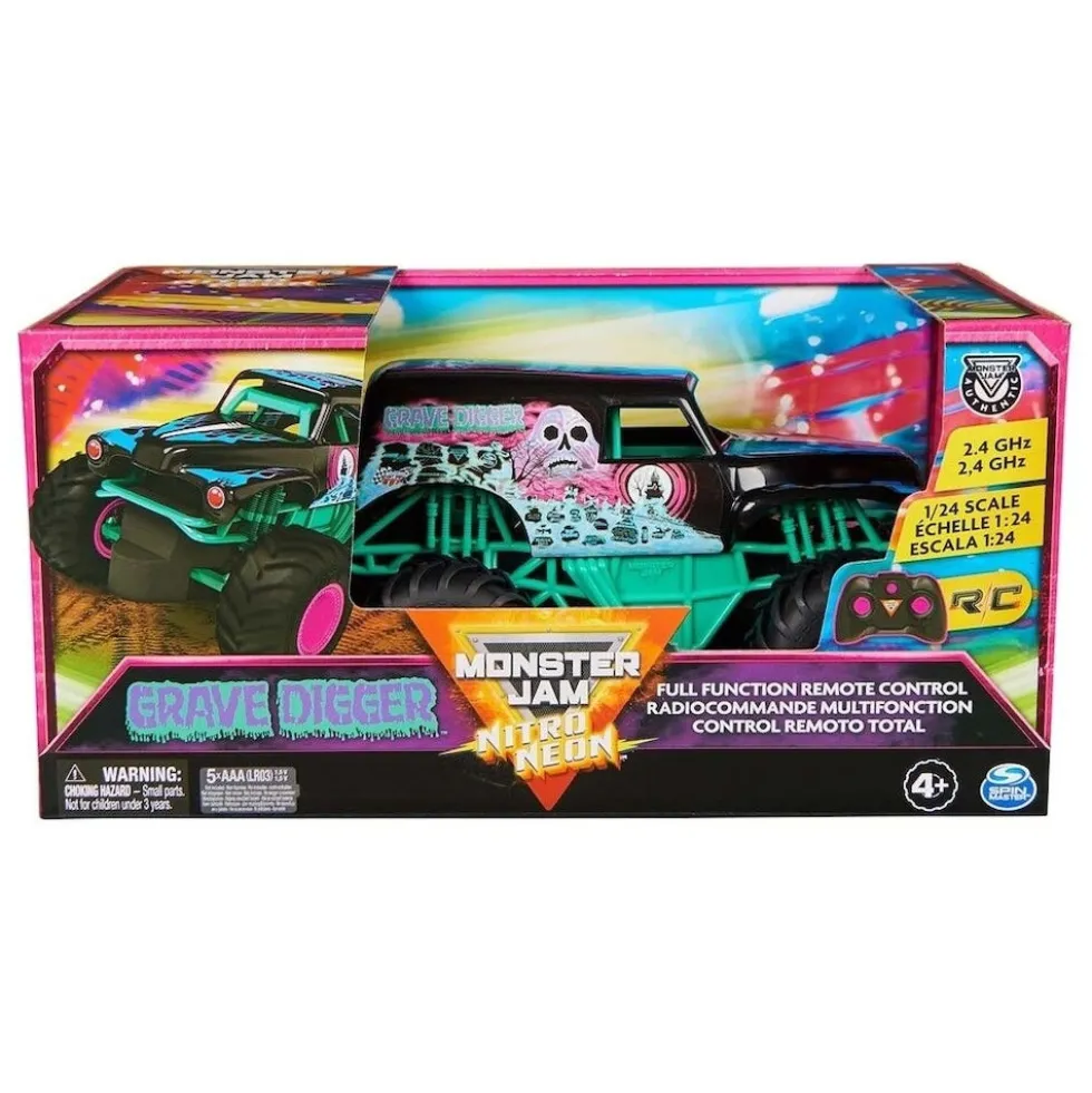 Monster Jam RC Neon Grave Digger kauko-ohjattava Auto