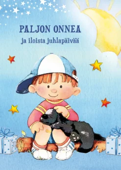 Onnittelukortti Poika ja koira