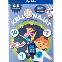Oppi&ilo Kellonajat puuha- ja tarrakirja 6-8v