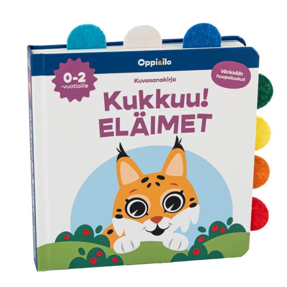 Oppi&ilo Kukkuu! Eläimet huopalappukirja