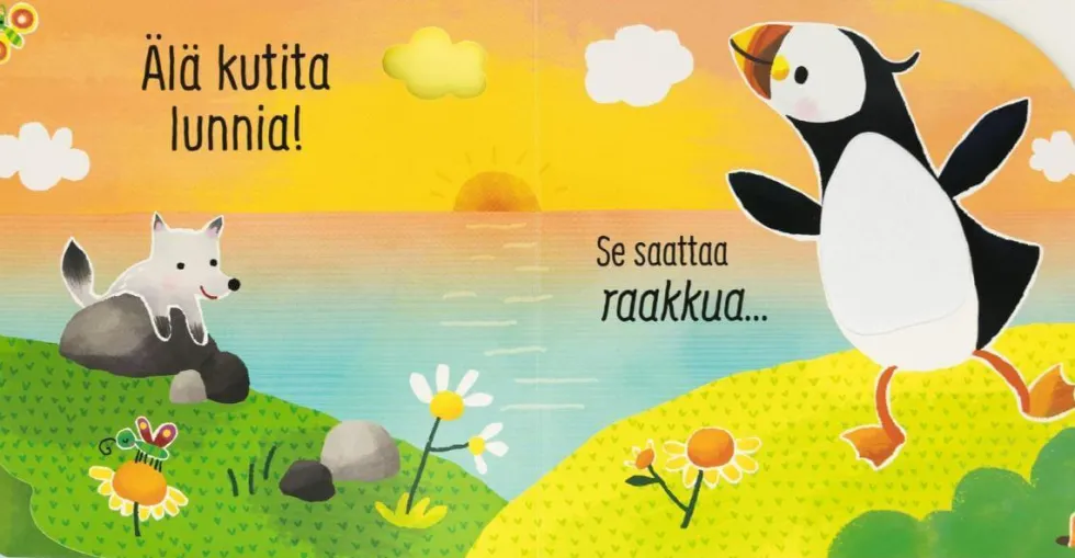 Oppi&ilo Älä kutita jääkarhua ääni- ja koskettelukirja