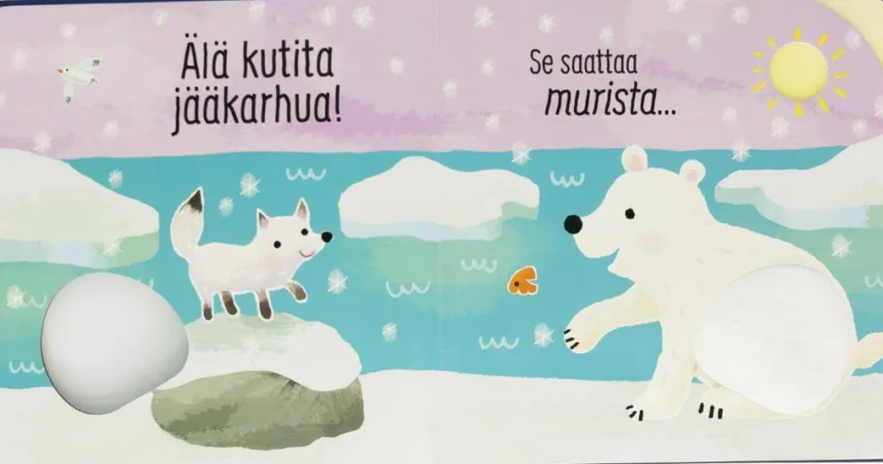 Oppi&ilo Älä kutita jääkarhua ääni- ja koskettelukirja