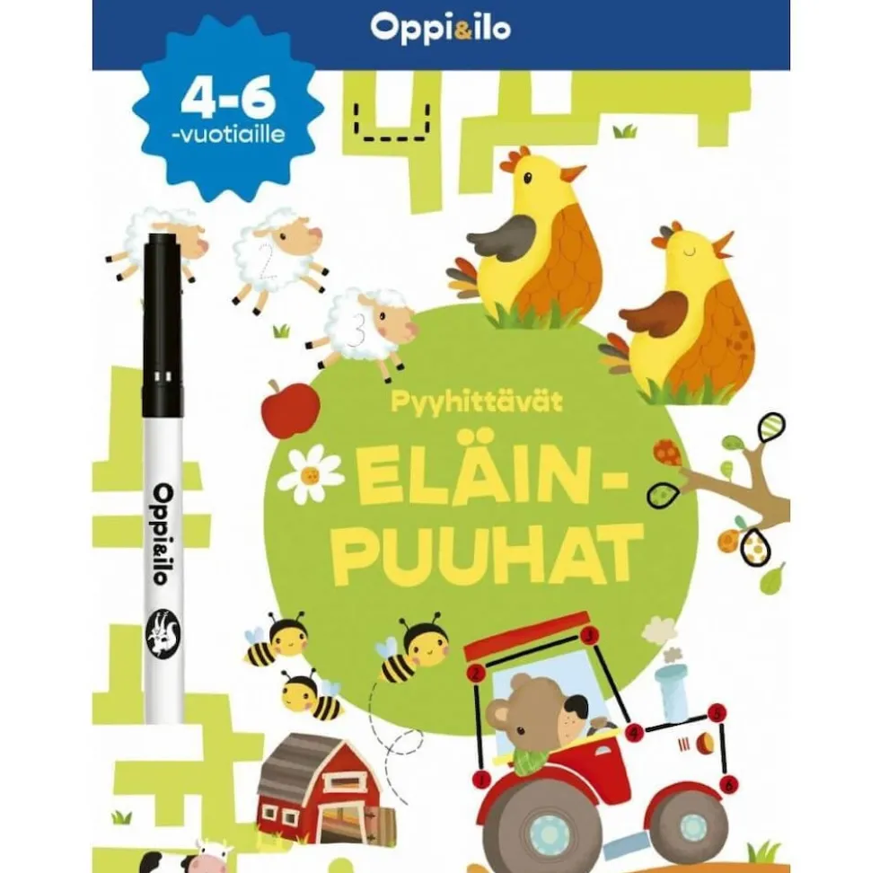 Oppi&ilo Pyyhittävät eläinpuuhat 4-6v