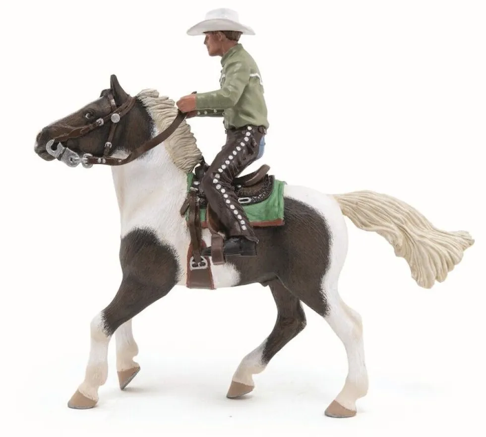 Papo 51573 Cowboy Lännenratsastaja ja hevonen