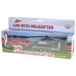 Pick-Up Maastoauto perävaunulla + Helikopteri