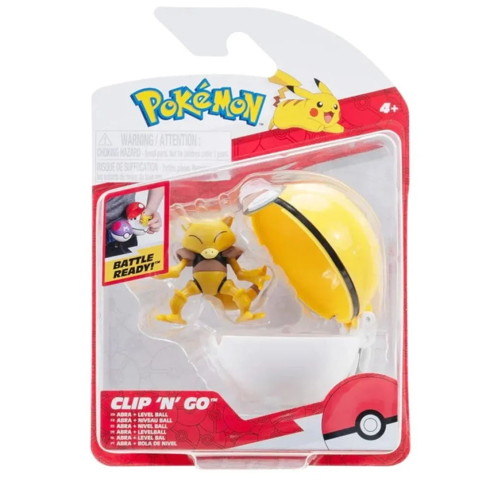 Pokemon Abra figuuri ja Clip'n' Go - poke pallo
