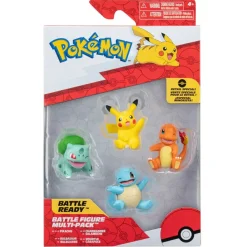 Pokemon Battle figuuri 4-Pack - Pikachu, Squirtle, Charmander, Bulbasaur
