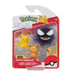 Pokemon Battle figuuri 3-Pack - Pikachu + Teddiursa + Gastly