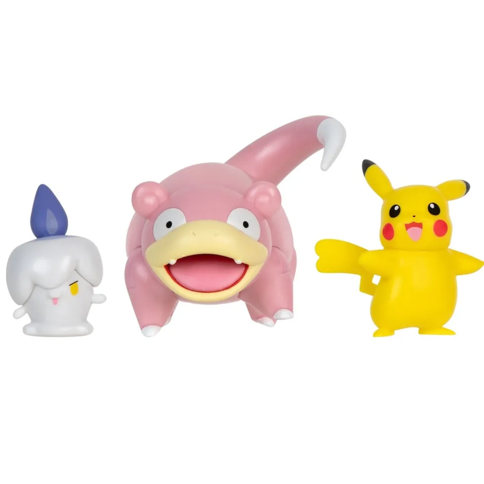Pokemon Battle figuuri 3-Pack - Slowpoke + Litwick + Pikachu