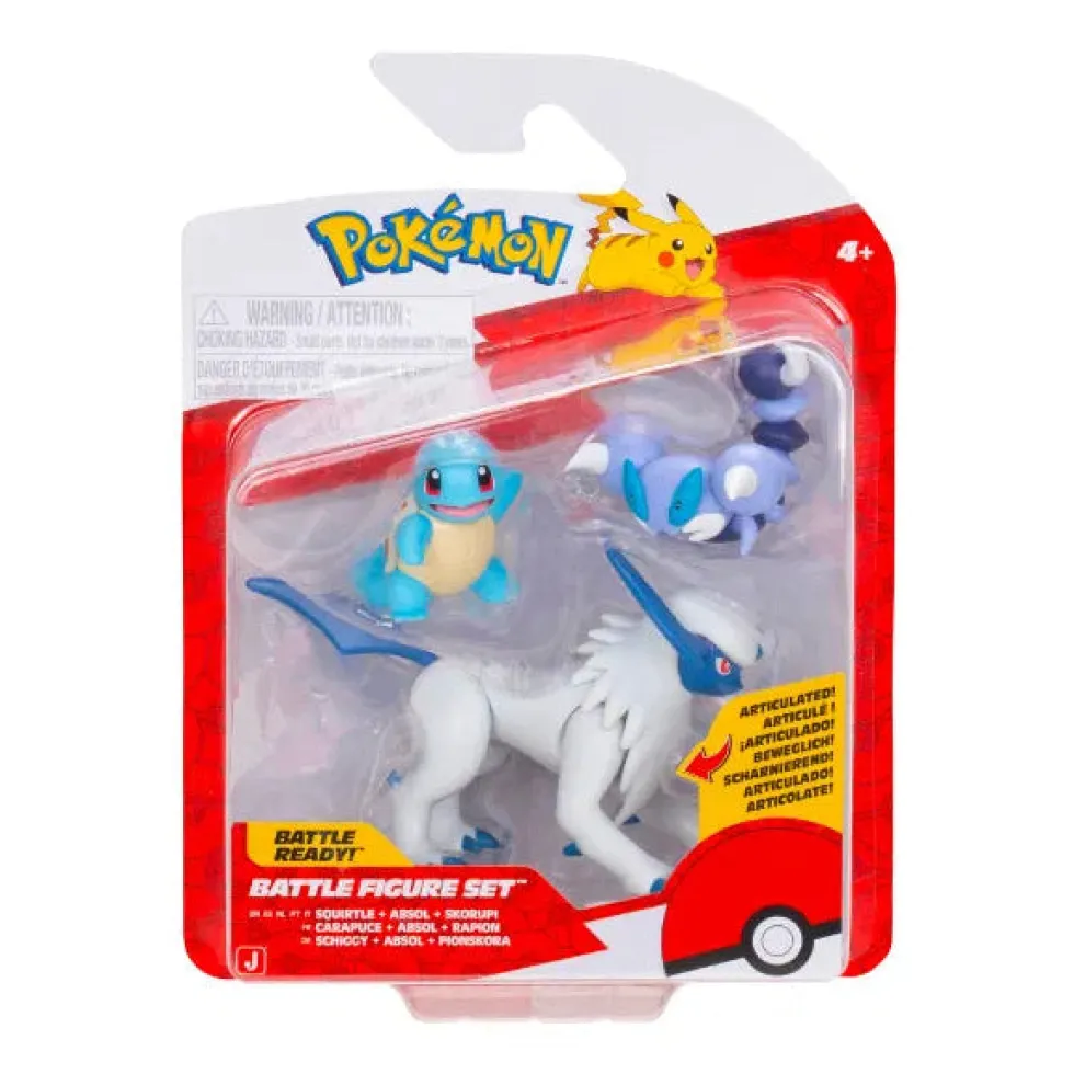 Pokemon Battle figuuri 3-Pack - Squirtle, Absol, Skorupi