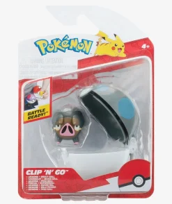 Pokemon Lechonk figuuri ja Clip'n' Go - poke pallo