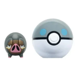 Pokemon Lechonk figuuri ja Clip'n' Go - poke pallo