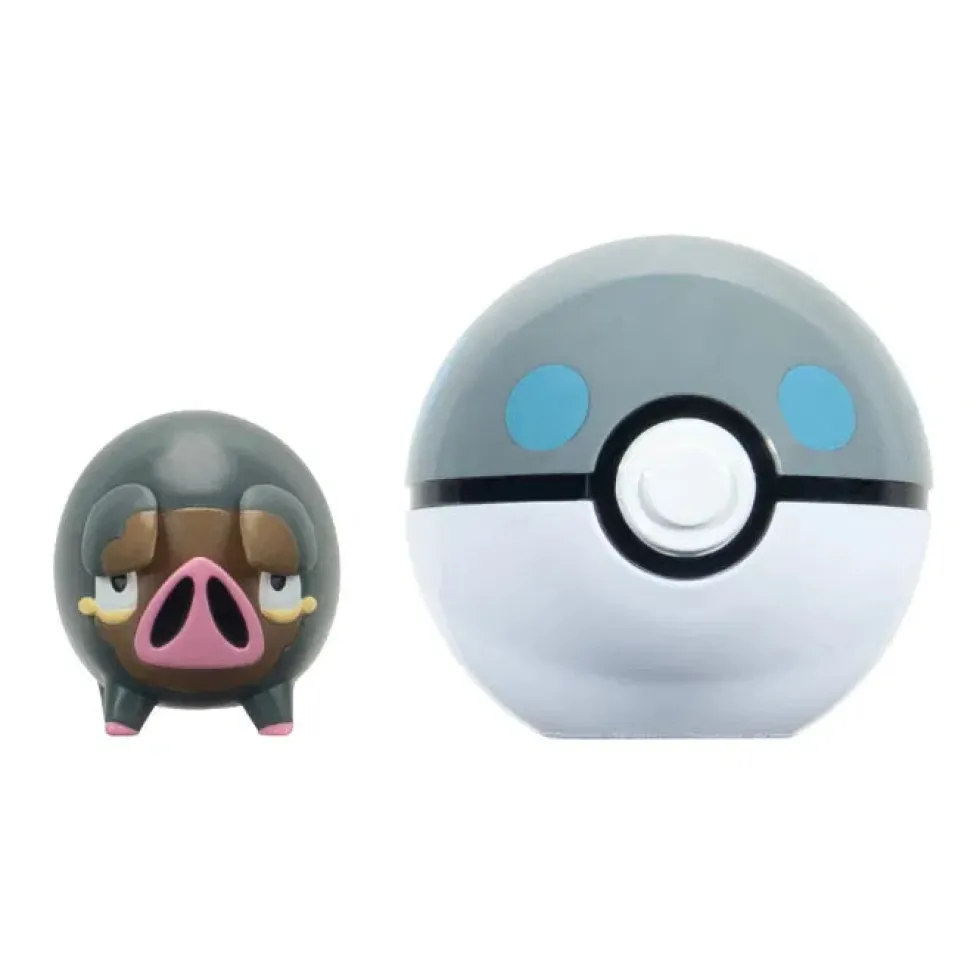 Pokemon Lechonk figuuri ja Clip'n' Go - poke pallo