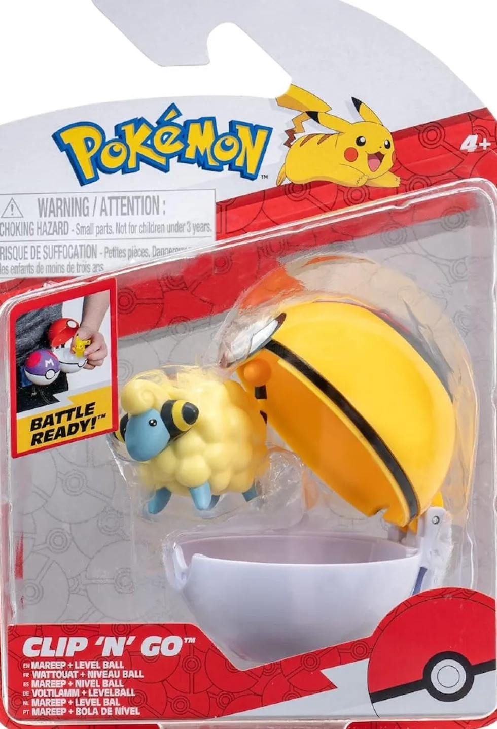 Pokemon Mareep figuuri ja Clip'n' Go - poke pallo