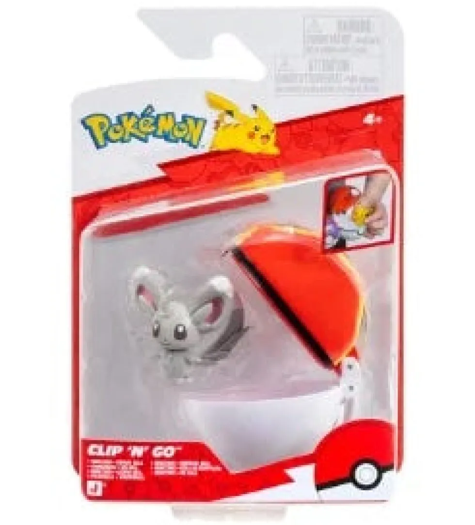 Pokemon Minccino figuuri ja Clip'n' Go - poke pallo