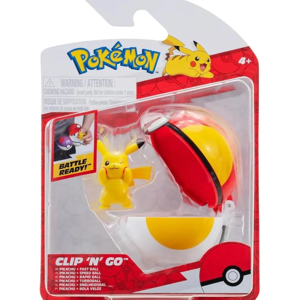 Pokemon Pikachu figuuri ja Clip'n' Go - poke pallo
