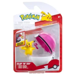 Pokemon Pikachu figuuri ja Clip'n' Go - poke pallo
