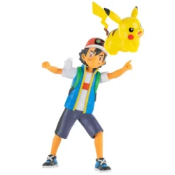 Pokemon Pikachu ja Ash pokemon kouluttaja Battle figuuri