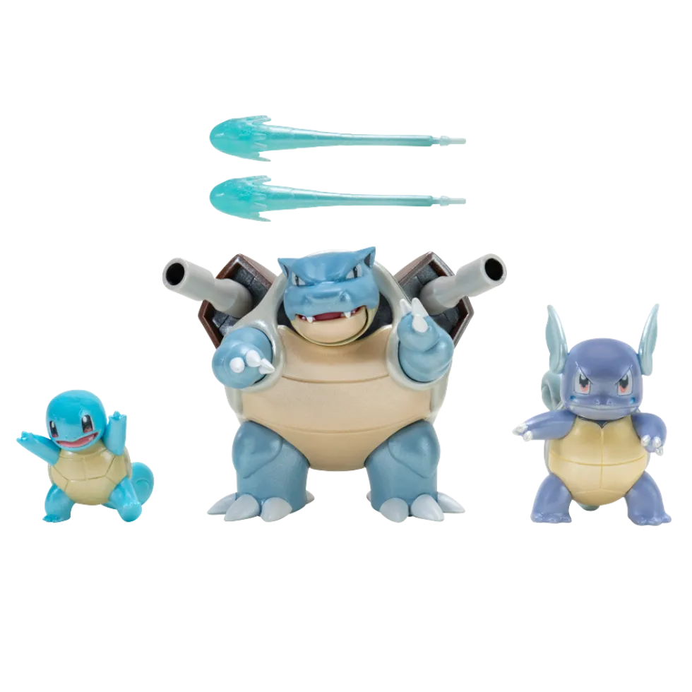 Pokemon Select Evolution pakkaus - Squirtle, Wartortle ja Blastoise