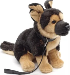 Saksanpaimenkoira ja hihna pehmolelu 24cm