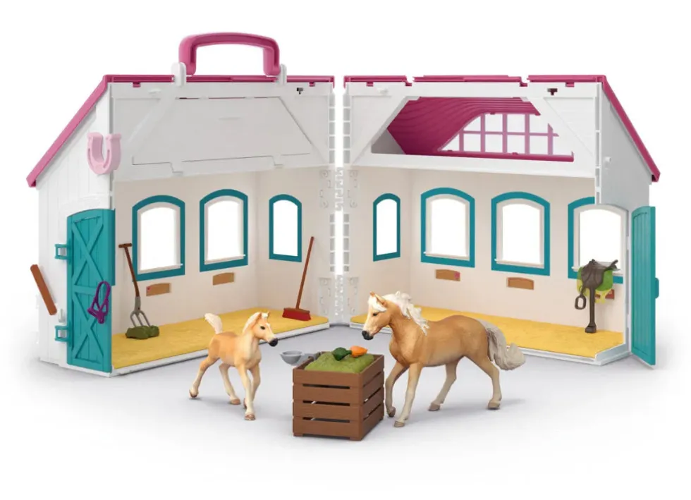 Schleich 42703 avautuva Hevostalli Little Horseshoe