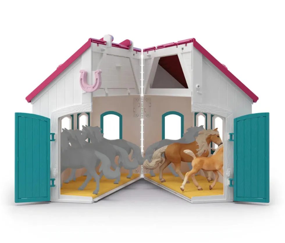 Schleich 42703 avautuva Hevostalli Little Horseshoe