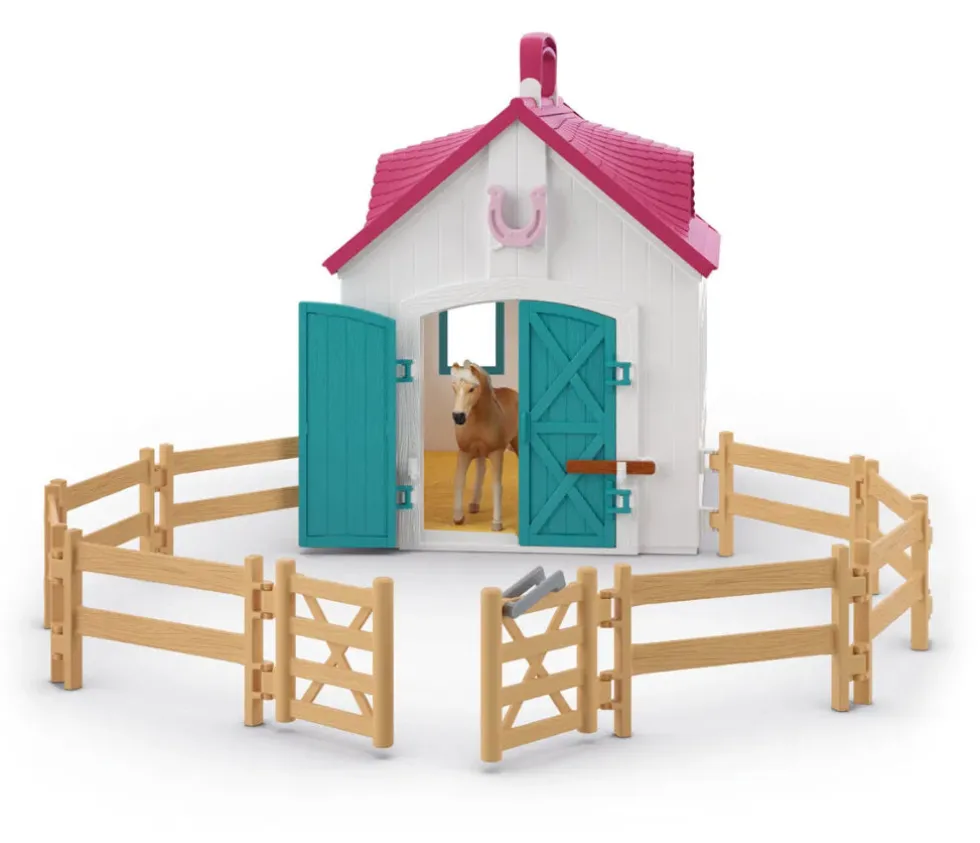 Schleich 42703 avautuva Hevostalli Little Horseshoe