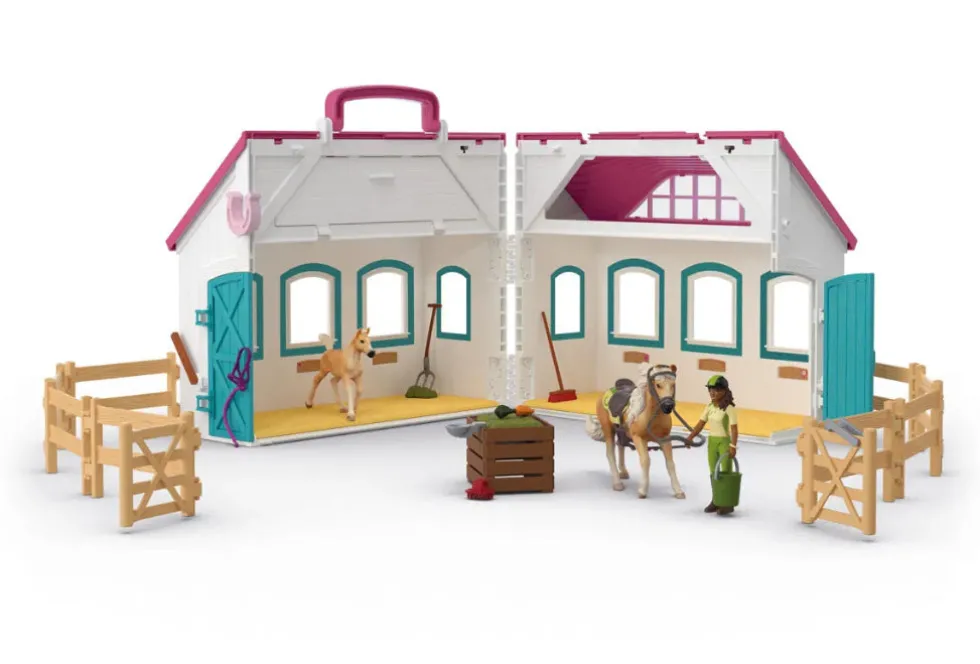 Schleich 42703 avautuva Hevostalli Little Horseshoe