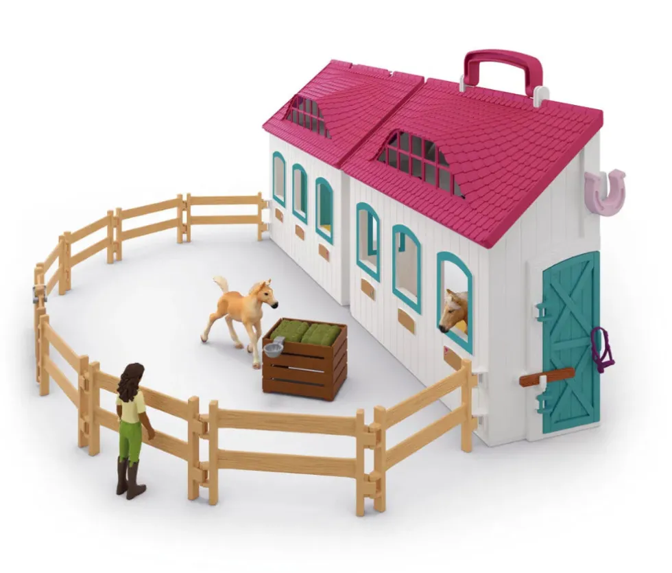 Schleich 42703 avautuva Hevostalli Little Horseshoe