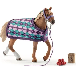 Schleich 42360 Englannin täysiverinen ja hoitotarvikkeet