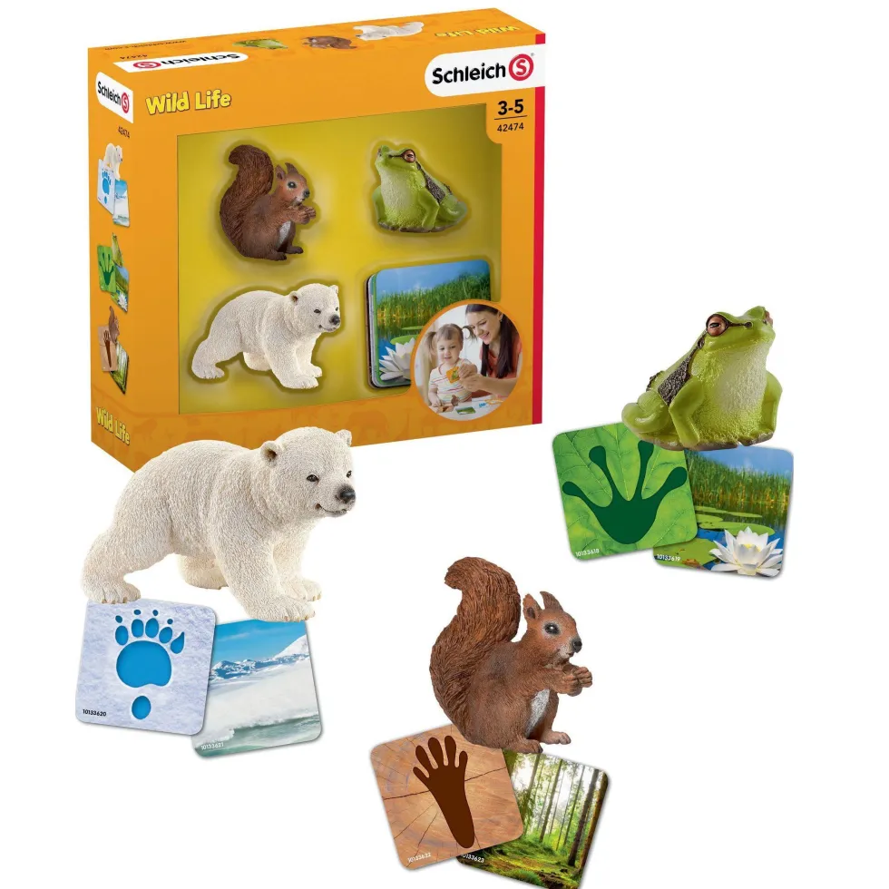 Schleich Orava, Jääkarhu, Sammakko ja oppimiskortit 42474