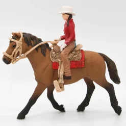 Schleich Quarter hevonen, Cowgirl ratsastaja ja varusteet 42112 - Second Hand