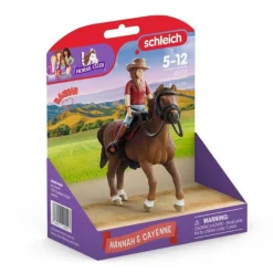 Schleich 42711 ratsastaja Hannah & Cayenne hevonen + varusteet