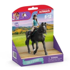 Schleich 42712 ratsastaja Lisa & Storm hevonen + varusteet